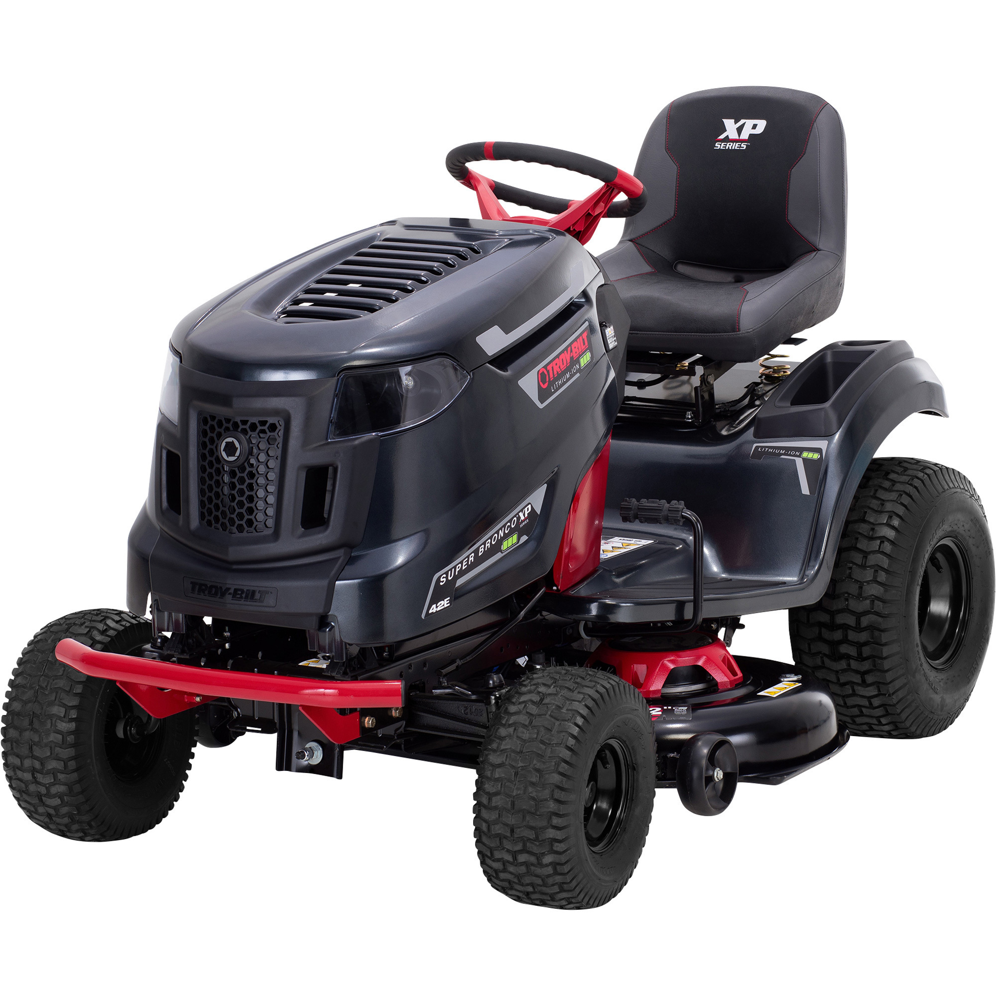 Troy-Bilt XP Series Super Bronco 42E Battery-Powered Riding Lawn Mower, 56V, 42in. Deck, Model# 33ABA7KS766